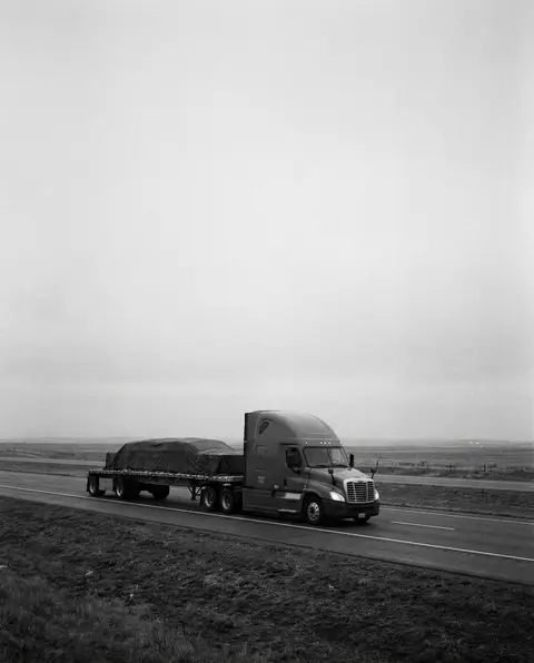Tractor-trailer truck traveling on a North Carolina highway